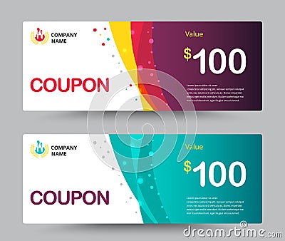 Gift voucher coupon template design. for special time, Coupon temp Vector Illustration