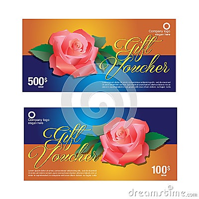 Gift voucher, Coupon template Vector Illustration