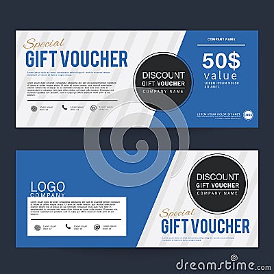 Gift Voucher Design concept for gift coupon, invitation, certificate, flyer, banner Vector Illustration