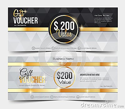 Gift Voucher Template Vector Illustration