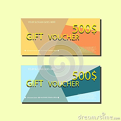 Gift Voucher Template With colorful Abstract Texture For your Designt. Vector Illustration