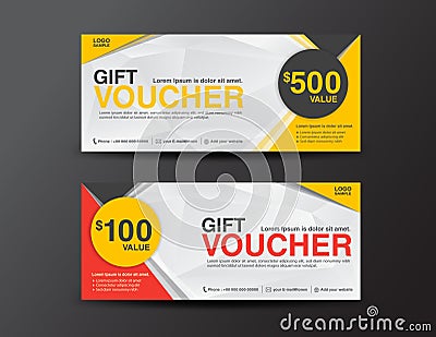 Gift Voucher template, coupon design,ticket,discount voucher tem Vector Illustration