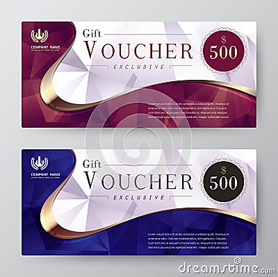 Gift voucher template. promotion card, Coupon design. Vector Illustration