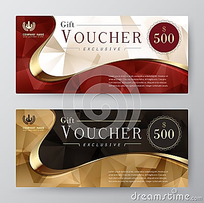 Gift voucher template. promotion card, Coupon design. Vector Illustration