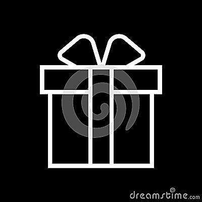 Gift- white linear Gift vector illustration symbol icon Cartoon Illustration