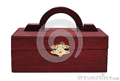 Gift wooden box isolated on a white Stock Photo
