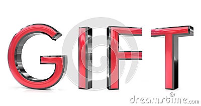 Gift 3d word Stock Photo