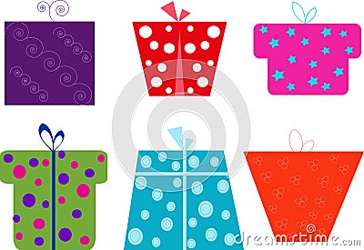 Gift Wrapper Icons for Websites Stock Photo