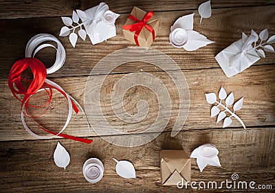 Gift wrapping Stock Photo
