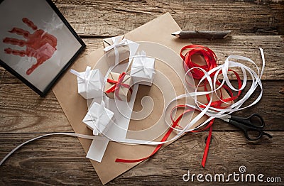 Gift wrapping Stock Photo