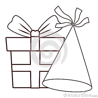 Giftbox and hat Vector Illustration