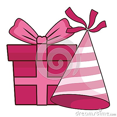 Giftbox and hat Vector Illustration