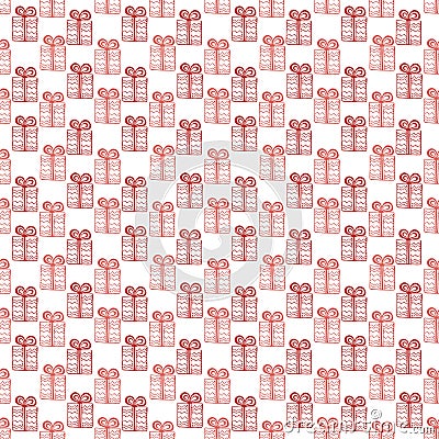 Gifts boxes seamless pattern. Simplicity wrapping paper for holidays Vector Illustration