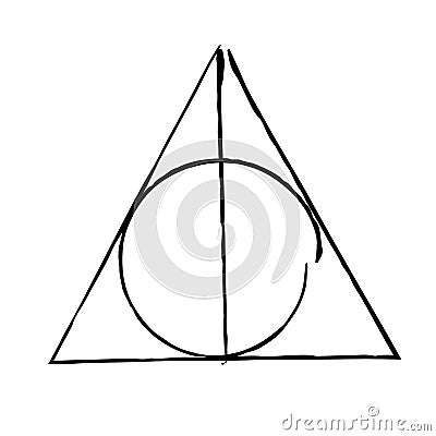 gifts of death from the trilogy . Deathly Hallows, a symbol from the Harry Potter Vector Illustration