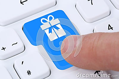 Gifts gift online shopping ordering internet shop Stock Photo