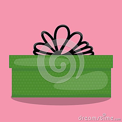 GIFTS GREEN BOX WIDE 14 Vector Illustration