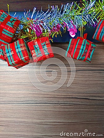 Gifts of new years over white background Stock Photo