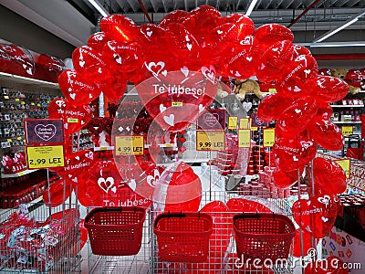 Gifts for Valentines Day at Jumbo store Editorial Stock Photo
