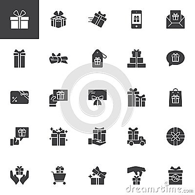 Gifts vector icons set Vector Illustration