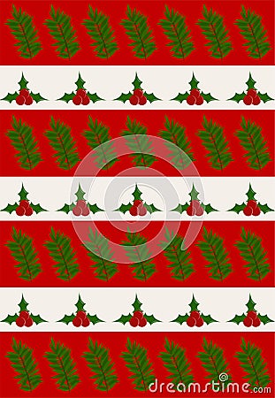 giftwrap mistletoe and foliage Vector Illustration