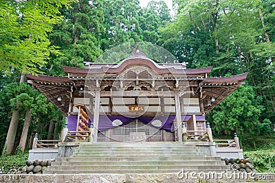 Shirakawa Hachiman shrine in Shirakawago, Gifu, Japan. a famous historic site Editorial Stock Photo