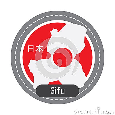 Gifu map. Vector illustration decorative design Vector Illustration