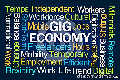 Gig Economy Word Cloud Stock Photo