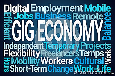 Gig Economy Word Cloud Stock Photo