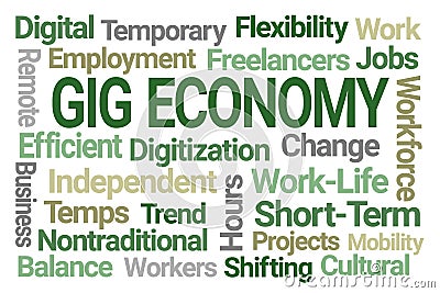 Gig Economy Word Cloud Stock Photo