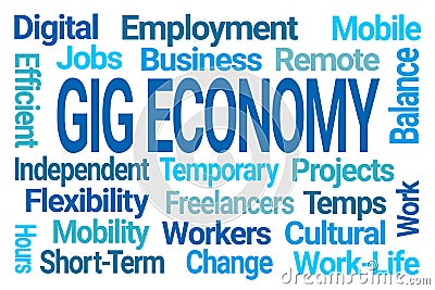 Gig Economy Word Cloud Stock Photo