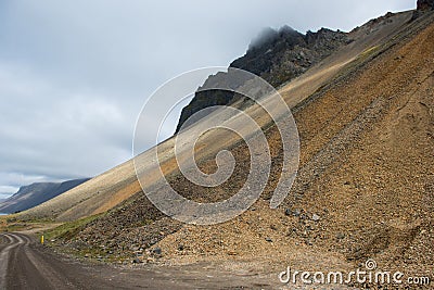 Gigantic scree slope, Vestrahorn mountain, Iceland Stock Photo