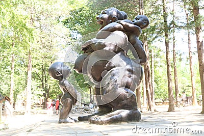 Gigantic statue of a mother breastfeeding her child Editorial Stock Photo
