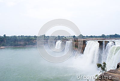 The gigantic waterfalls of Chitrakoot, Central India. Stock Photo