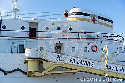 Gil Eanes historic naval museum ship boat in Viana do Castelo marina, in Portugal Editorial Stock Photo