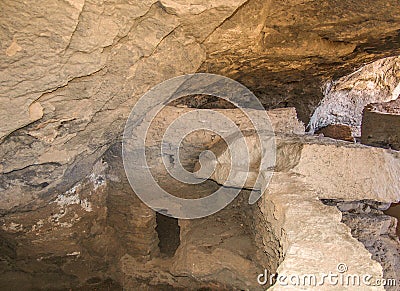 Gila Cliff Dwellings in New Mexico Stock Photo