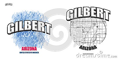 Gilbert, Arizona, two logo artworks Vector Illustration