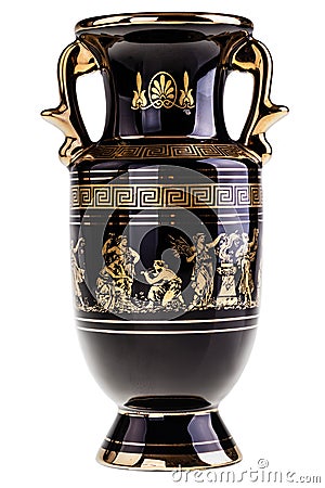 Gilded greek vase Stock Photo