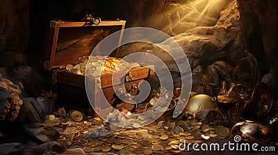 Gilded Secrets of the Pirates Lair Stock Photo