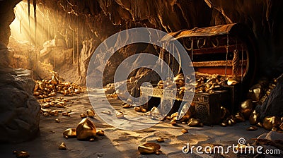 Gilded Secrets of the Pirates Lair Stock Photo