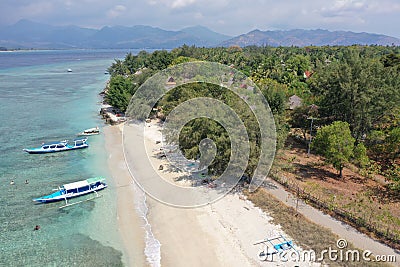 Gili Air Island Aerial landscape view Bali Lombok Indonesia Editorial Stock Photo