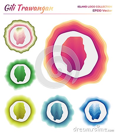 Gili Trawangan logo collection. Vector Illustration