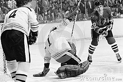 Gilles Gilbert and Bobby Orr Editorial Stock Photo