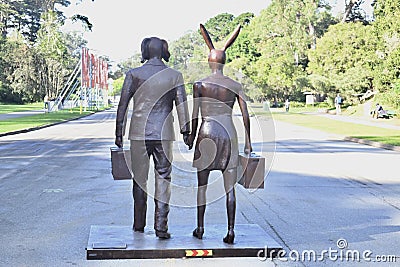 Anthropomorphic statue LIVE JFK Promenade Golden Gate Park 4 Editorial Stock Photo