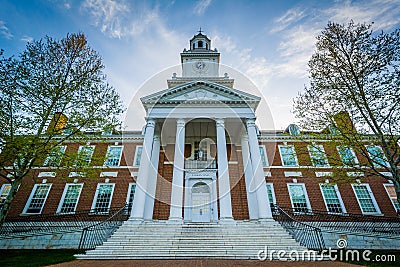 Gilman Hall, at Johns Hopkins University, in Baltimore, Maryland Editorial Stock Photo
