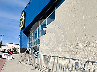 Best Buy store entrance on Black Friday Editorial Stock Photo