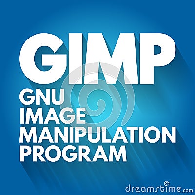 GIMP - Gnu Image Manipulation Program acronym, concept background Stock Photo