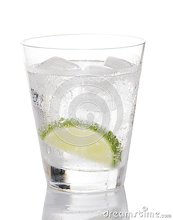 Gin And Tonic With Lime Stock Photo