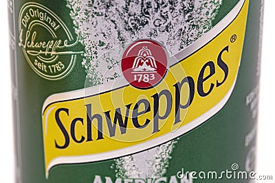 Ginger Ale Can in Detail Editorial Stock Photo