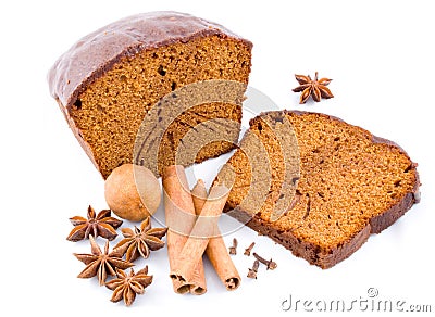 Ginger-bread, honey-cake with spices Stock Photo