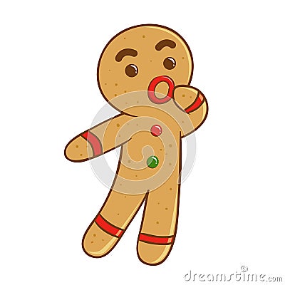 Ginger Bread Man Feeling Confused Vector Illustration